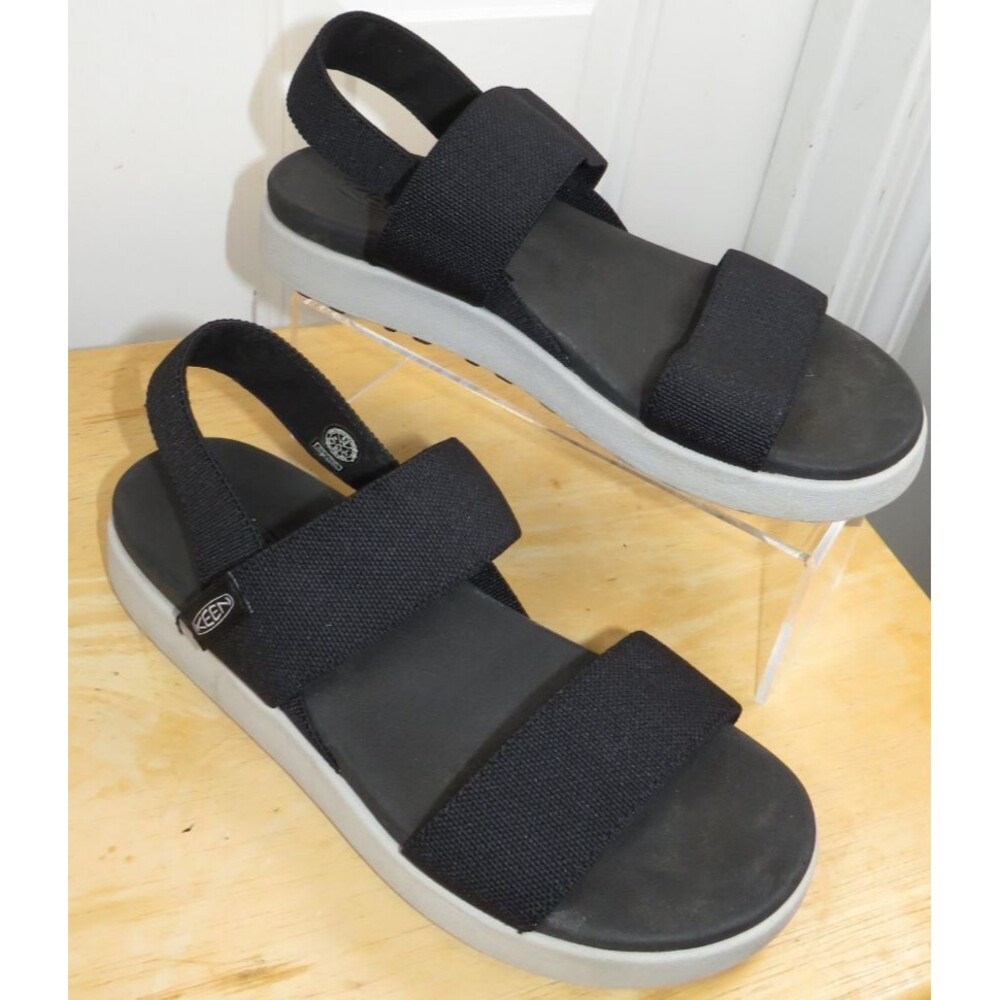 Keen Womens Elle Backstrap Sandals Black Stretch Platform Sport Size 8.5 - Picture 3 of 7